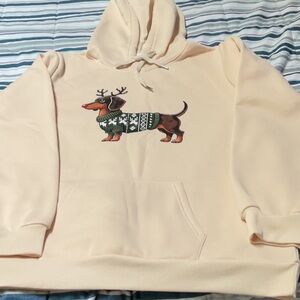 Tan Hooded Christmas Sweatshirt